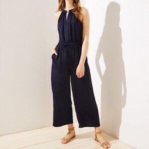 LOFT Keyhole Halter Jumpsuit in Forever Navy Size XS